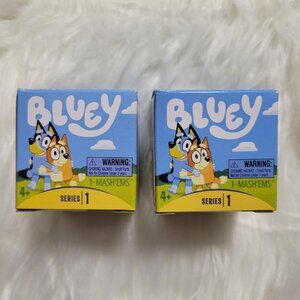 Set of 2 Mash'Ems Bluey Collectable Squishy Toys